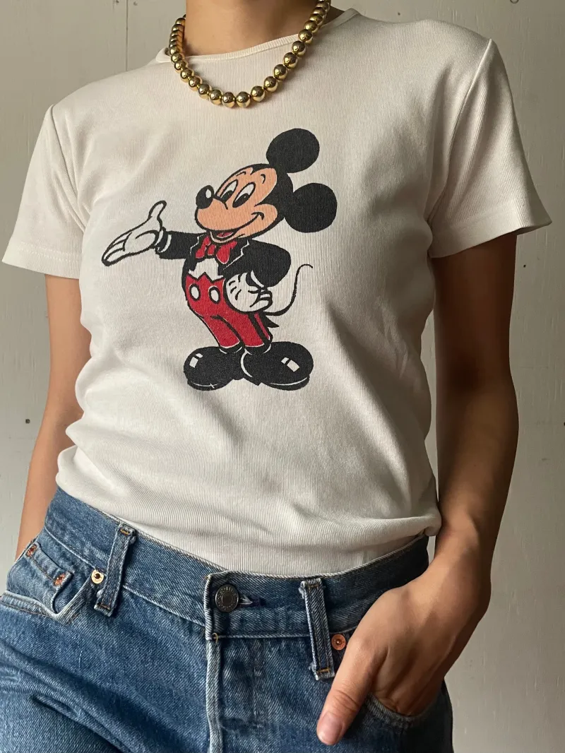 1980年代　タキシードを着たおめかしミッキーteeシャツ