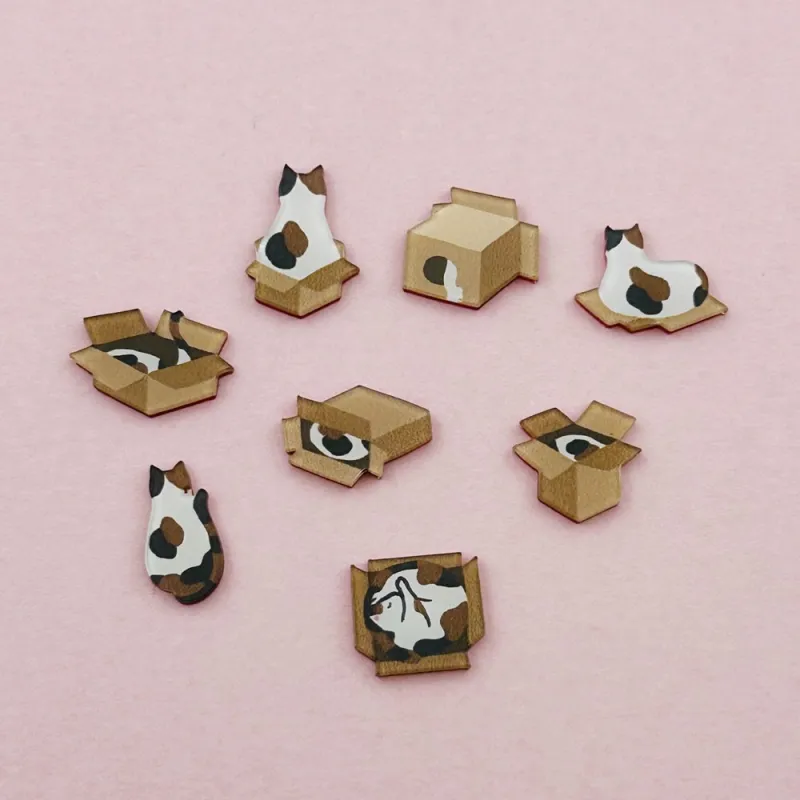 やっぱり猫が好き。猫柄のピンブローチにイヤリング