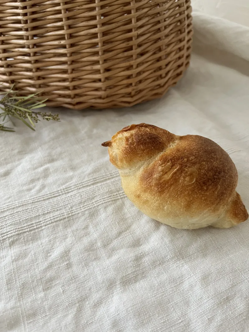 ことりの形が可愛いもちもちベーグル。