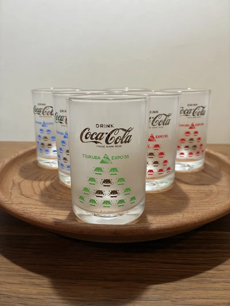 TSUKUBA EXPO '85を記念して作られた、コカ・コーラのノベルティグラス