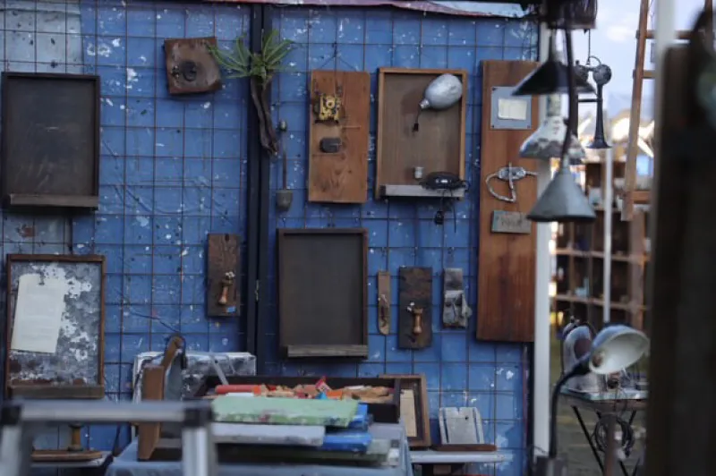 木箱などを用いたディスプレイボード