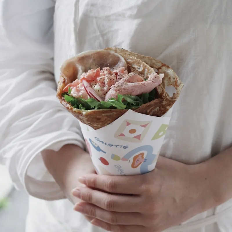 当日は、ローストポークとモッツァレラの生ハムのガレットをご提供。