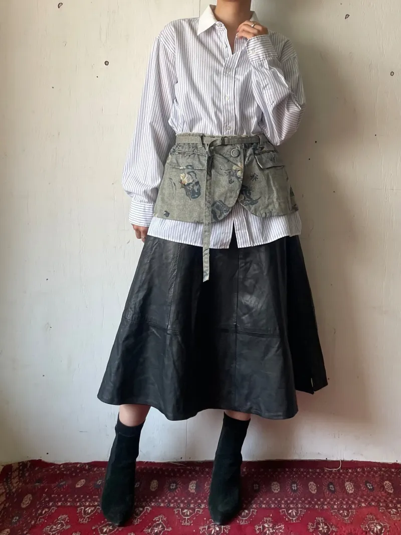 1980年代「クリスチャンディオール」のストライプシャツと1990年代のデザインエプロンベルト