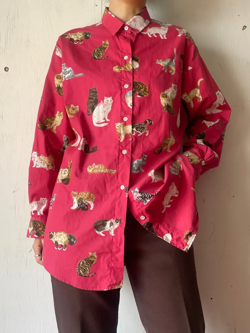 1990年代、ねこプリントシャツ
