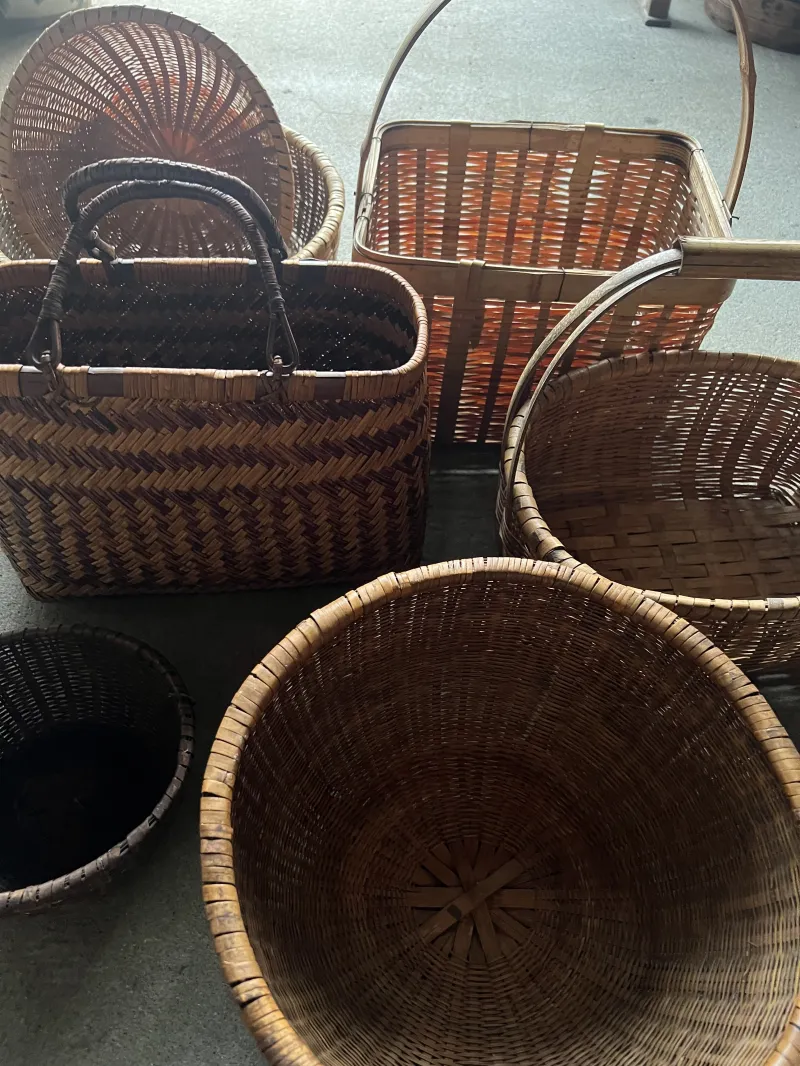 いろんな素材の日本の籠