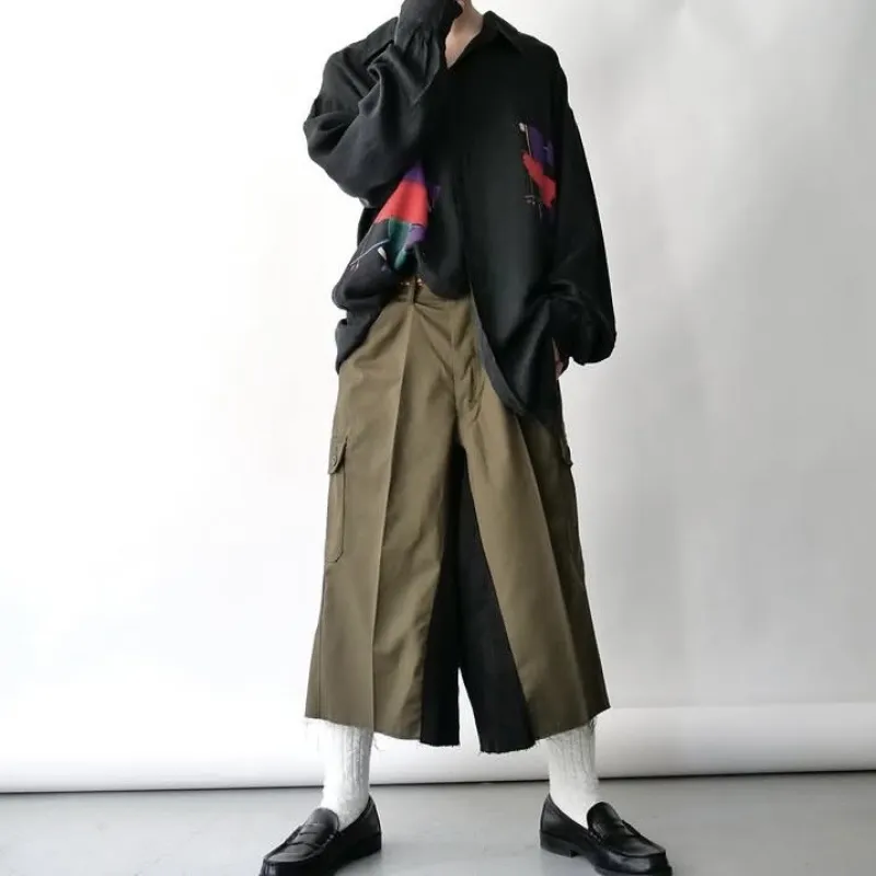 80年代カナダのブランド「GOOUCH」のシルクシャツとオリジナルリメイクのミリタリーロングショートパンツ