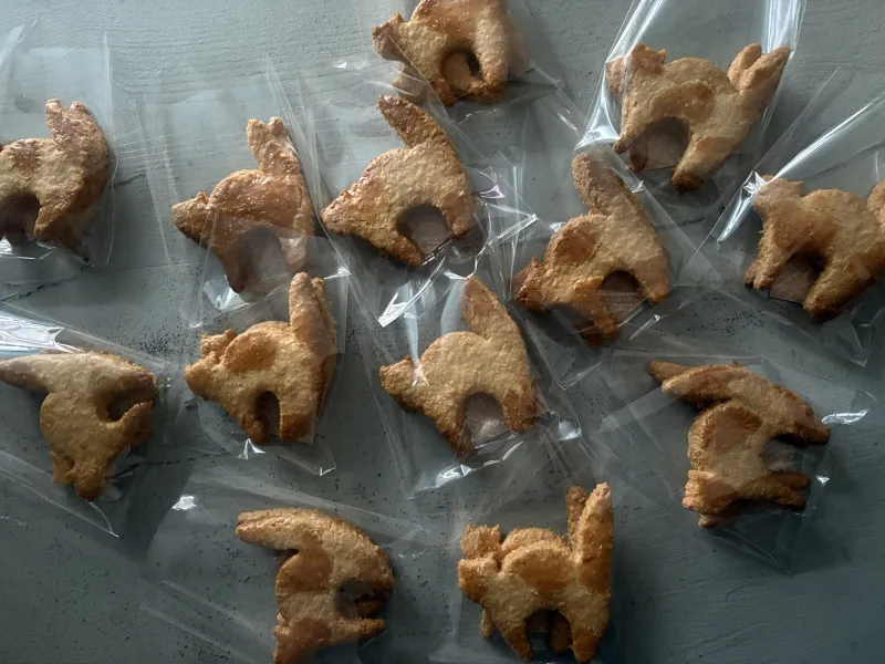 今日見かけたらネコさんはどの子だった？　私は今日もねこの手も借りたい。ココナツの香ばしいサブレ。