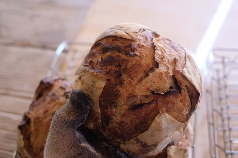 なんといってもカンパーニュ。素朴な味わい、飽きのこない食事パン。