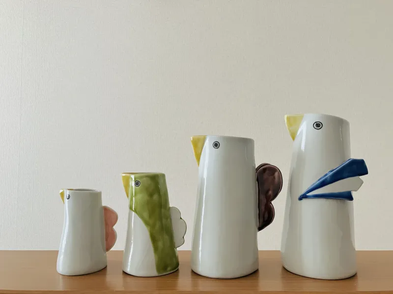 鳥のピッチャー花器