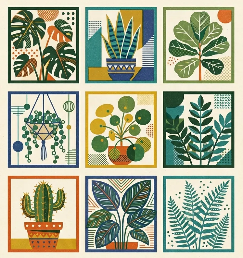 植物のステッカー