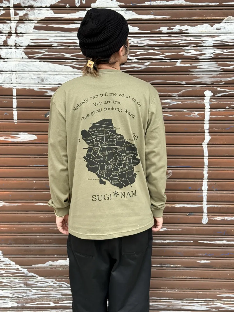 MANIKAのスーベニアT。杉並区をモチーフとしたベトジャン仕様のデザイン。サンドベージュとライトカーキの2色展開です。