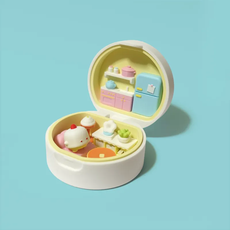 ケーキをモチーフにした手のひらサイズのコンパクトのお家