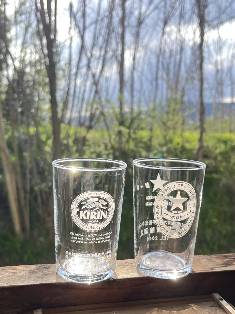 当店の大人気商品、ビールコップ！　色んな種類を取り揃えて持っていきます！