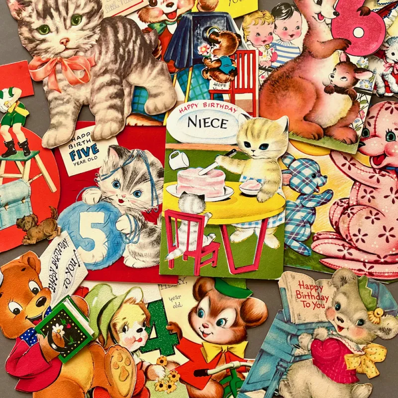 1940年代から50年代の同時の可愛いが詰まったアメリカのグリーティングカードをいろいろ取り揃えています。