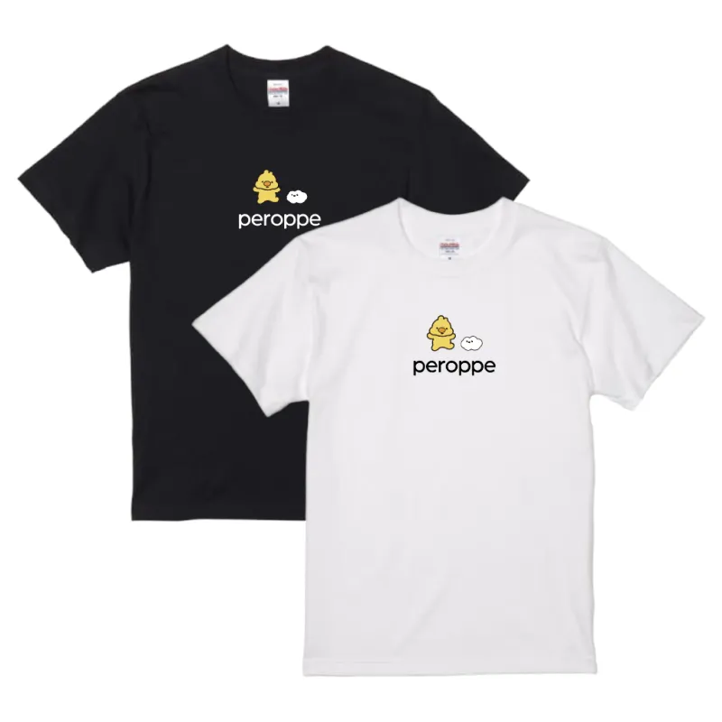 ぺろっぺ刺繍のTシャツ。しっかり生地で1枚でも安心、毎日使える定番アイテム。