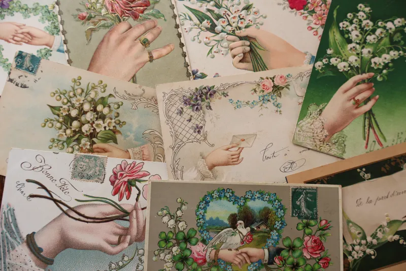 フランス・1900年頃・手のモチーフのカード