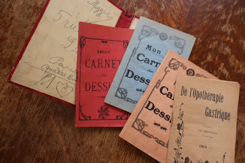 フランス・1900年頃・小さなデッサン練習帳