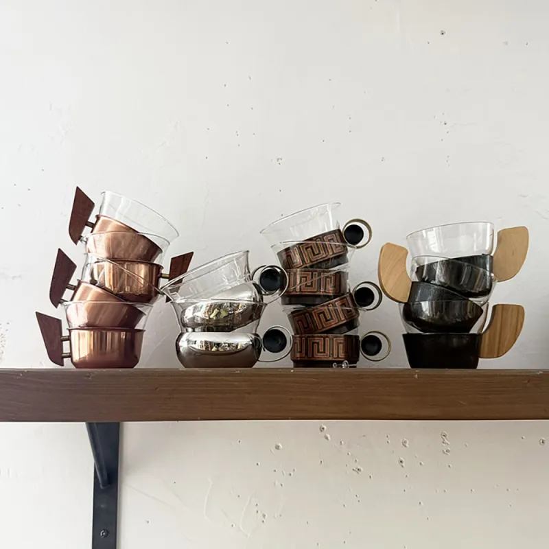 1950年～70年代「JenaerGlas」ほか耐熱ガラスによるドイツ製ヴィンテージCopperカップ