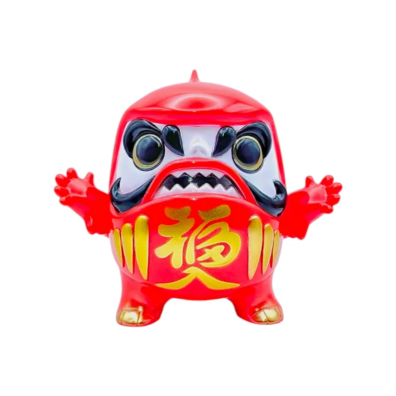 幸福が舞い降りそうなだるまをモチーフとした怪獣のソフビ