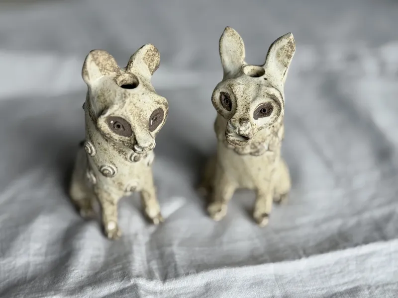 たぬきの変わったシーサーたち