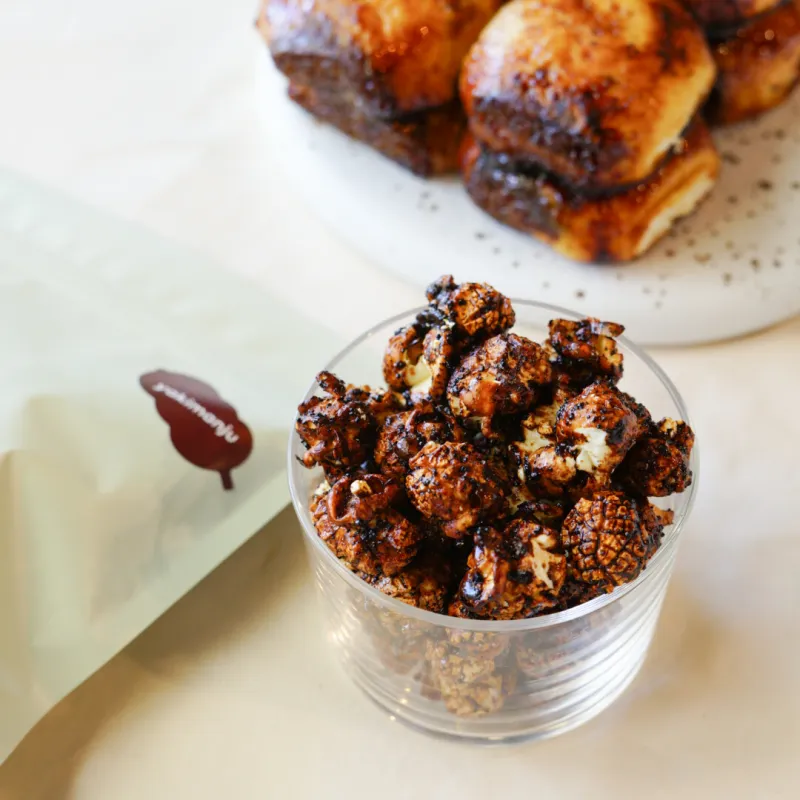 「焼きまんじゅう」群馬のソウルフード 焼きまんじゅうの味をポップコーンでも味わえます。