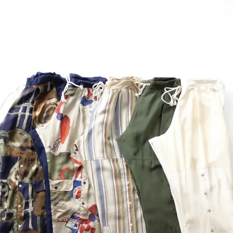「Original Remake silk pants」上質なシルクシャツを使ったオリジナルリメイクパンツ。
