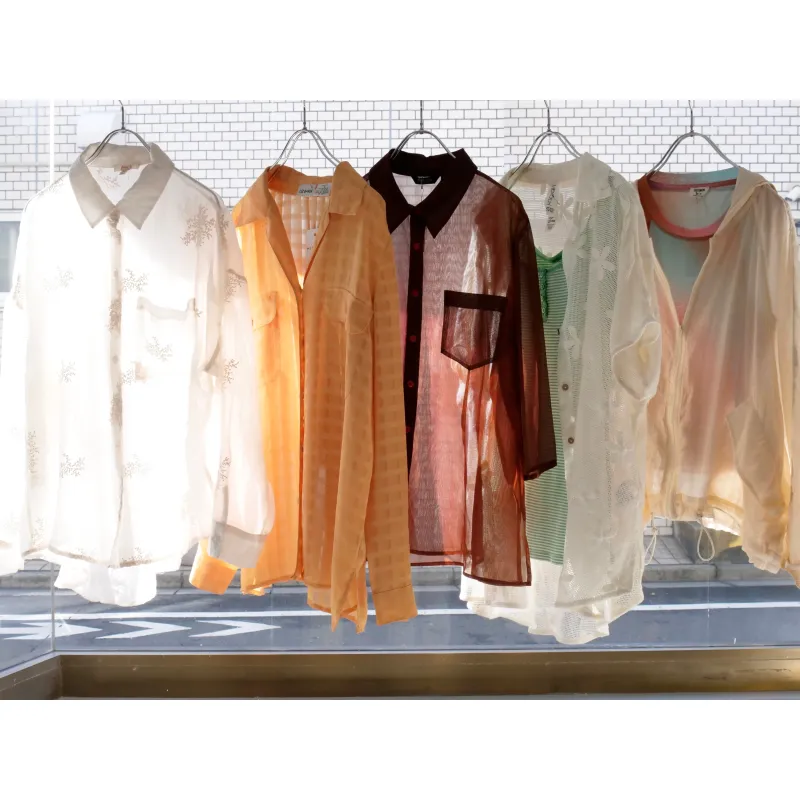 「various sheer shirts」上品でかわいい透け感のシアーシャツ。
