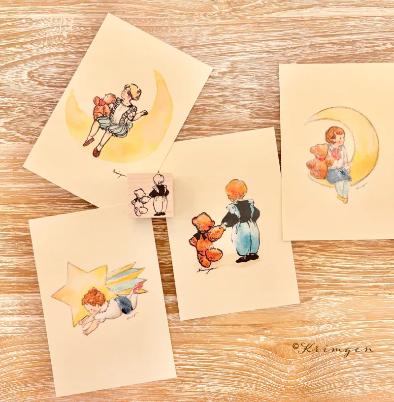 「月と星のロールふせん」月と星をテーマにしたロールふせん。イベントや店頭で限定的に販売している商品で、大変おすすめです。