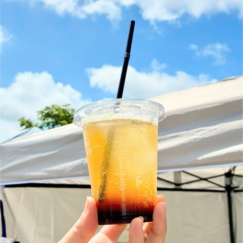 「スパイシーコーヒーソーダ」数種のスパイスとジンジャーを煮詰めたシロップとエスプレッソ。甘くてほろ苦い味わいは暑い夏にぴったりです